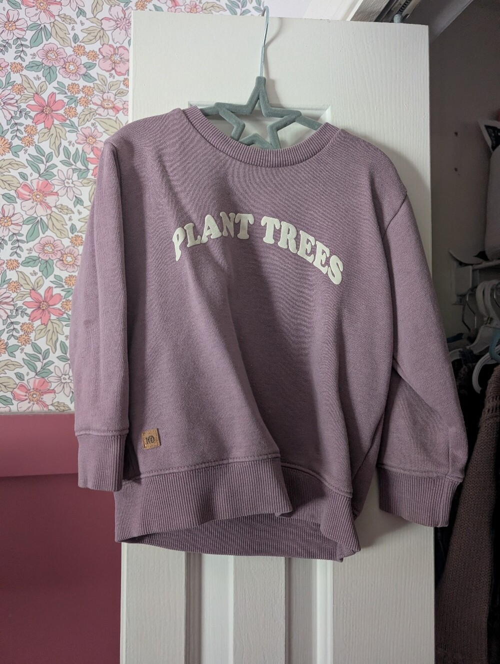 Lavender "Plant Trees" Pullover Sweatshirt